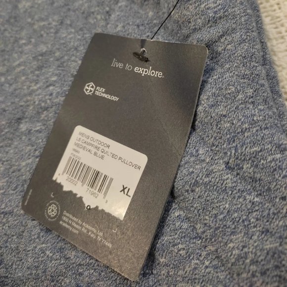 Magellan Outdoors Campfire Quilted Quarter Snap Blue Gray Pullover XL New NWT - Picture 3 of 4